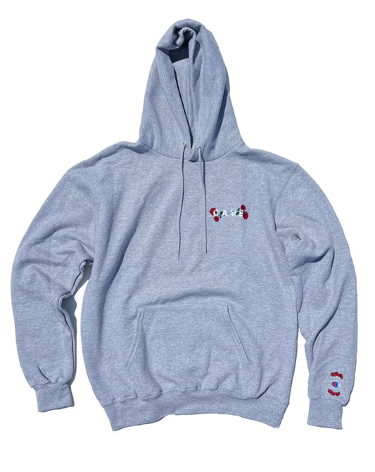 Floral Hoodie - Grey